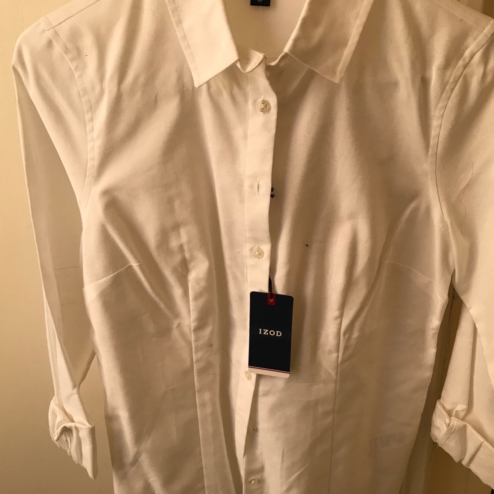 Izod white button down women’s shirt